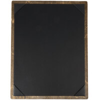 Menu Solutions WDPIX-C Weathered Walnut 8 1/2" x 11" Customizable Wood Menu Board with Picture Corners