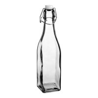 Acopa 19 oz. Clear Glass Bottle with Wire Bail Swing Top Lid - 12/Case