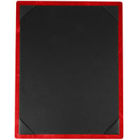 Menu Solutions WDPIX-C Berry 8 1/2" x 11" Customizable Wood Menu Board with Picture Corners