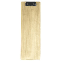 Menu Solutions WDCLIP-BD Natural 4 1/4" x 14" Customizable Wood Menu Clip Board