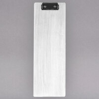 Menu Solutions WDCLIP-BD White Wash 4 1/4" x 14" Customizable Wood Menu Clip Board