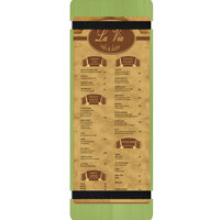 Menu Solutions WDRBB-BD Lime 4 1/4" x 14" Customizable Wood Menu Board with Rubber Band Straps