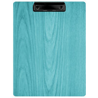 Menu Solutions WDCLIP-C Sky Blue 8 1/2" x 11" Customizable Wood Menu Clip Board