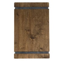 Menu Solutions WDRBB-D Walnut 8 1/2" x 14" Customizable Wood Menu Board with Rubber Band Straps