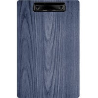 Menu Solutions WDCLIP-D Denim 8 1/2" x 14" Customizable Wood Menu Clip Board