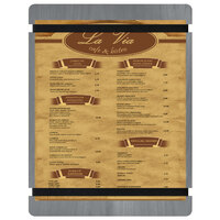 Menu Solutions WDRBB-C Ash 8 1/2" x 11" Customizable Wood Menu Board with Rubber Band Straps