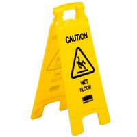 Rubbermaid FG611277YEL 25" Yellow Double Sided Wet Floor Sign - "Caution Wet Floor"