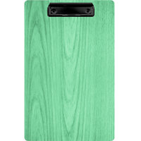 Menu Solutions WDCLIP-D Washed Teal 8 1/2" x 14" Customizable Wood Menu Clip Board