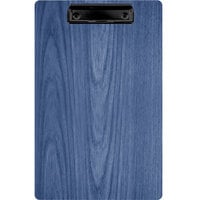 Menu Solutions WDCLIP-D True Blue 8 1/2" x 14" Customizable Wood Menu Clip Board