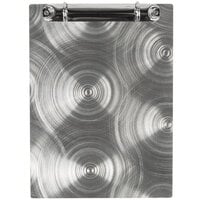 Menu Solutions AT1102RB Alumitique 5" x 7" Two-Ring Aluminum Menu Board with Swirl Finish and 1/2" Rings