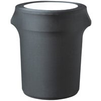 Snap Drape CN420WC55512 Contour Cover 55 Gallon Charcoal Spandex Round Trash Can Cover