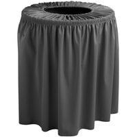 Snap Drape 5412WC44F512 Wyndham 44 Gallon Charcoal Shirred Pleat Round Trash Can Cover