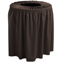 Snap Drape 5412WC44F005 Wyndham 44 Gallon Brown Shirred Pleat Round Trash Can Cover