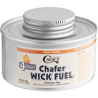Choice 4 Hour Wick Chafing Dish Fuel with Safety Twist Cap - 12/Pack