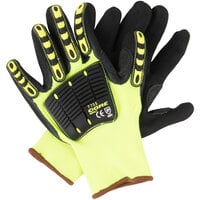 Cordova OGRE-Impact Polyester Grip Gloves with Black Sandy Nitrile Palm Coating and TPR Protectors - Pair