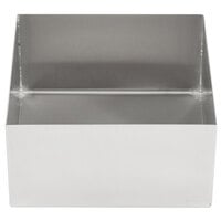 Tablecraft SS4025 1.75 Qt. 18-8 Stainless Steel Straight Sided Square Bowl - 6" x 6" x 3"