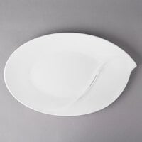 Villeroy & Boch 10-3420-2940 Flow 18 1/2" x 11 3/8" White Premium Porcelain Oval Platter - 6/Case