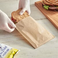 Choice 6 inch x 1 inch x 8 inch Kraft Sandwich / Cookie Bag - 2000/Case