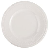 10 1/4" Ivory (American White) Embossed Rim China Plate - 12/Case