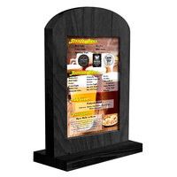 Menu Solutions WTARCH-A 4" x 6" Black Arched Wood Menu Tent with Straight Base