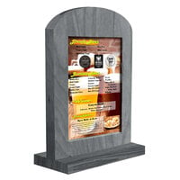 Menu Solutions WTARCH-A 4" x 6" Ash Arched Wood Menu Tent with Straight Base