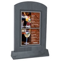 Menu Solutions WTARCH-A-2S 4" x 6" Ash Arched Wood Menu Tent with Angled Base