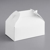 8 7/8" x 5" x 3 1/2" White Barn Take-Out Lunch / Chicken Box with Handle 5 lb. - 250/Case