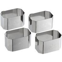 Matfer Bourgeat 376065 3" x 1 3/4" Stainless Steel Vichy Cake Ring / Ring Mold - 4/Pack