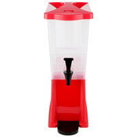 Choice 3 Gallon Red Slim Beverage / Juice Dispenser
