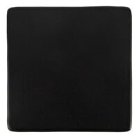 Acopa 6" Square Matte Black Stoneware Flat Plate - 12/Case