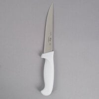 Choice 6" Wide Stiff Boning Knife with White Handles