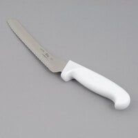 Choice 7" Offset Serrated Edge Bread Knife with White Handle