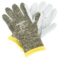 Cordova Power-Cor Max Camo Aramid / Steel / Cotton Cut Resistant Gloves with Split Leather Palm Coating - Large