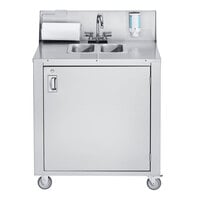 Crown Verity CV-PHS-2C Double Bowl Cold Water Portable Hand Sink Cart