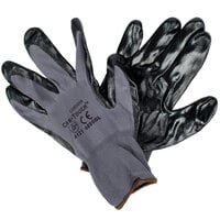 Cordova Cor-Touch Gray Nylon Gloves with Black Flat Nitrile Palm Coating - 12/Pack