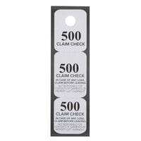 Choice Black 3 Part Paper Coat Room Check Tickets - 500/Box