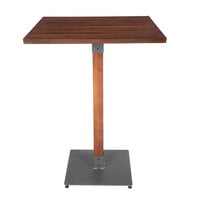 Lancaster Table & Seating Industrial 30" x 30" Solid Wood Live Edge Bar Height Table with Antique Walnut Finish