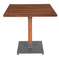Lancaster Table & Seating Industrial 30" x 30" Solid Wood Live Edge Table with Antique Walnut Finish