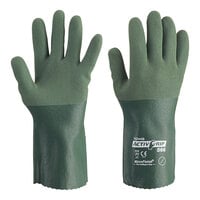 Cordova ActivGrip Nitrile Green 12" 13 Gauge Gloves with Polyester/Cotton Lining and MicroFinish Grip