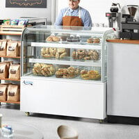 Avantco BCD-48 48 inch Curved Glass White Dry Bakery Display Case