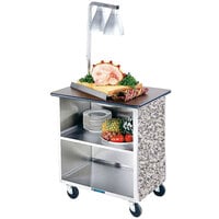 Lakeside 646GS Heavy-Duty Stainless Steel Three Shelf Flat Top Utility Cart with Enclosed Base and Gray Sand Finish - 22" x 36" x 36 5/8"