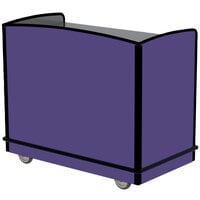 Lakeside 8704P Stainless Steel Two Compartment Full-Service Hydration Cart with Flat Top and Purple Laminate Finish - 43 3/4" x 25 3/4" x 38 1/4"