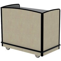 Lakeside 8704BS Stainless Steel Two Compartment Full-Service Hydration Cart with Flat Top and Beige Suede Laminate Finish - 43 3/4" x 25 3/4" x 38 1/4"