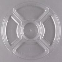 Fineline D12050.CL Platter Pleasers 12" Round Clear Plastic 5-Compartment Tray - 25/Case