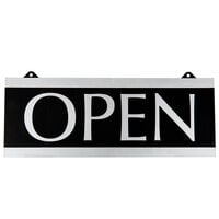 Headline Sign 4246 Century Series 13" x 5" Black Reversible "Open" / "Closed" Sign with Suction Mount