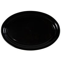 Fineline 484.BK Platter Pleasers 21" x 14" Black Plastic Oval Cater Tray - 20/Case