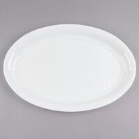 Fineline 484.WH Platter Pleasers 21" x 14" White Plastic Oval Cater Tray - 20/Case