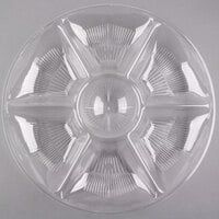 Fineline D14070.CL Platter Pleasers 14" Round Clear Plastic 7-Compartment Tray - 25/Case