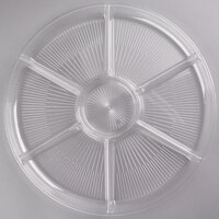 Fineline D18777.CL Platter Pleasers 18" Round Clear Plastic 7-Compartment Tray - 12/Case
