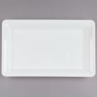Fineline RC473.WH Platter Pleasers 18" x 12" White Plastic Rectangular Cater Tray - 20/Case